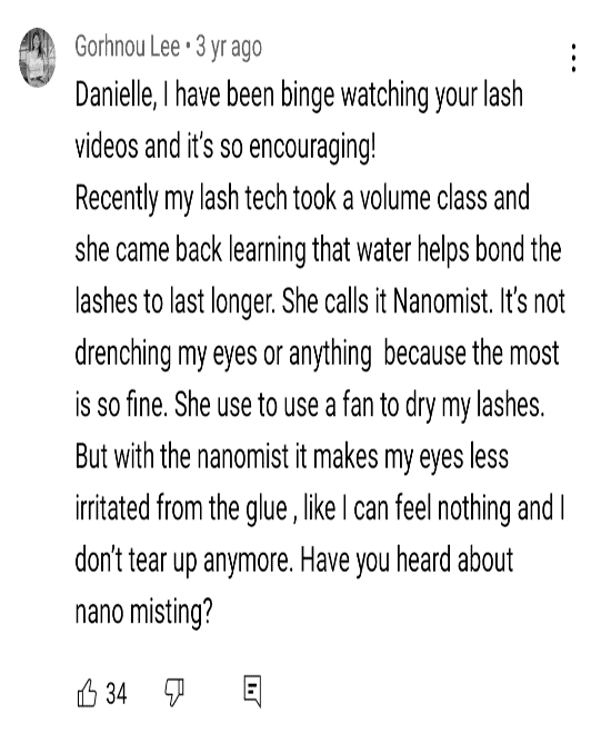 Gorhnou Lee commented on a youtube video that water doesn't harm the lashes rather it helps bonding.