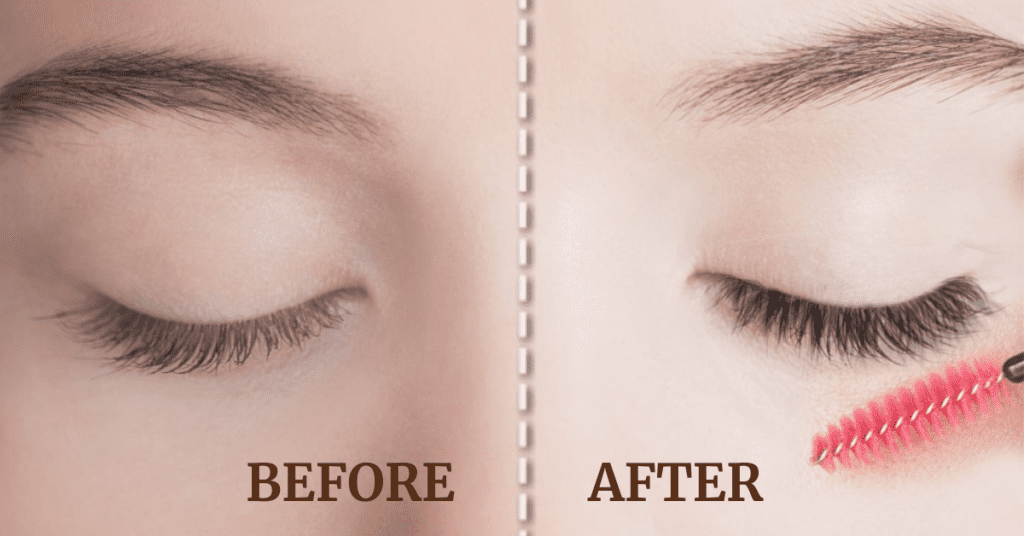 Clear Mascara Before & After Picture