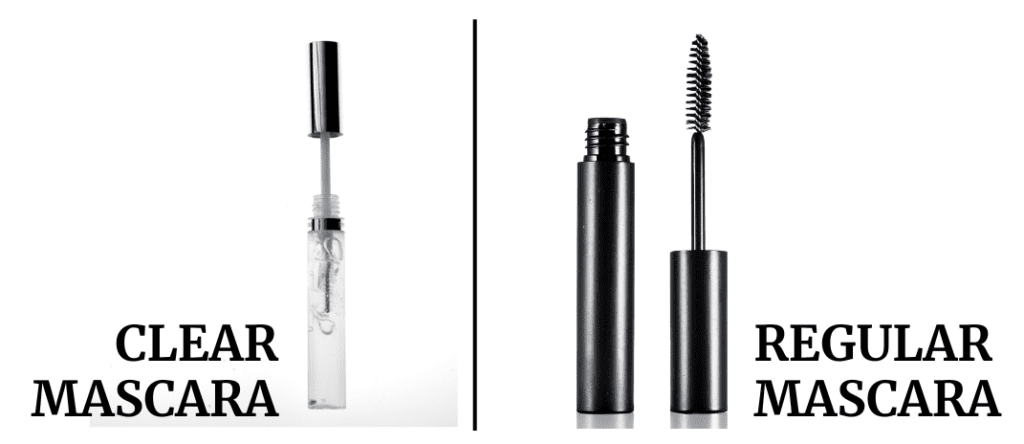 This is How Clear Mascara Look Like compared to regular mascara