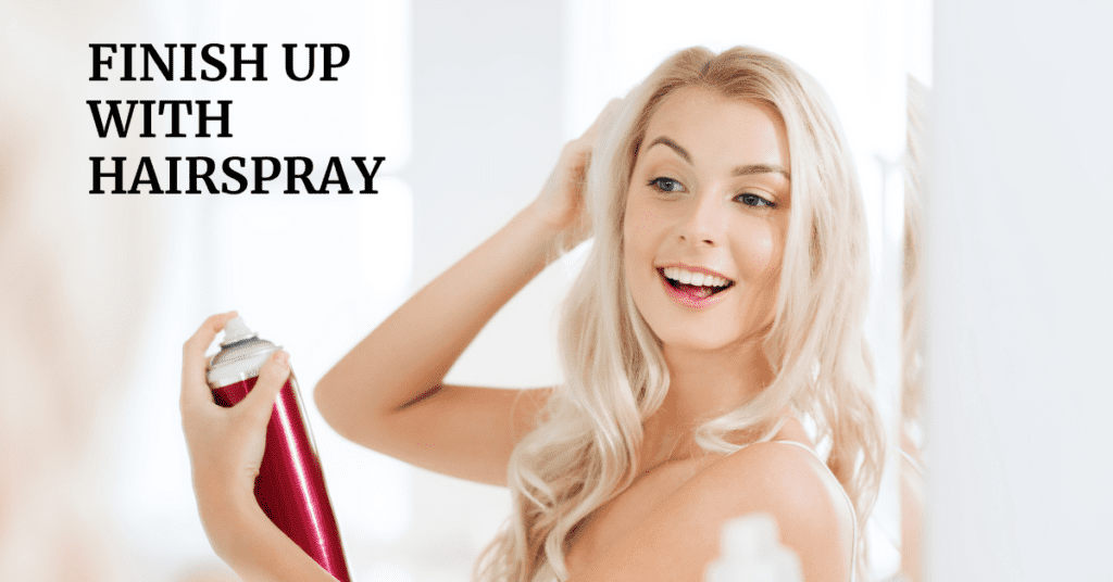 Finishing up with Hairspray to make your mascara waterproof at home 