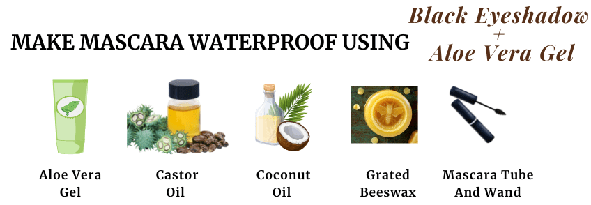 By using a Black Eyeshadow + Aloe Vera Gel you can make your mascara waterproof without hairspray