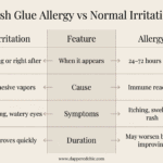 eyelash glue allergy vs irritation symptoms comparison infographic