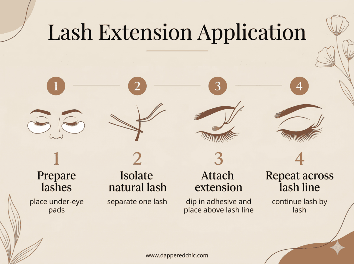 lash extension process dapperedchic 1